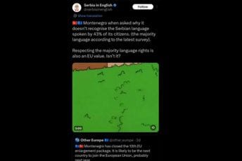 FCJK i PEN o objavi na nalogu "Serbia in English": Politički motivisan narativ, crnogorski jezik nije predmet pregovora