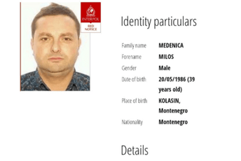 Potjernica za Medenicom i na stranici Interpola; UP: Građani da prijave ako imaju informacije o njemu