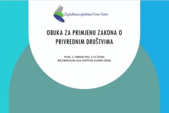 Zajednica opština organizuje obuku za primjenu novog Zakona o privrednim društvima