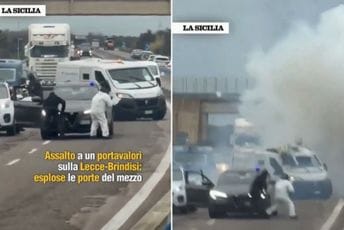 (VIDEO) Filmski napad u Italiji: Pljačkaši digli u vazduh vozila za prevoz novca
