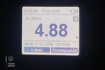 Nikšićanin vozio sa skoro pet promila alkohola u krvi