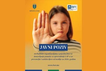 Javni poziv Opštine Bar: Nove aktivnosti za prevenciju nasilja nad djecom u 2026. godini