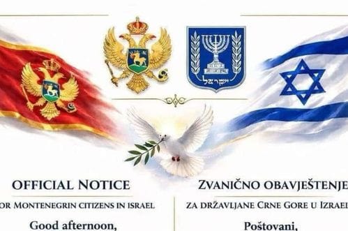 Konzulat Crne Gore u Izraelu: Održavamo kontakt sa našim državljanima