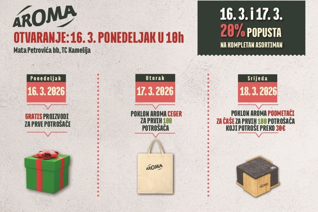 Nova Aroma u Kameliji – modernija kupovina po mjeri kupaca