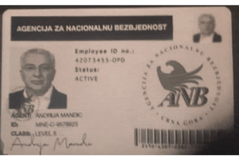 Fotografija navodne legitimacije ANB na ime Andrije Mandića na kriptovanim komunikacijama