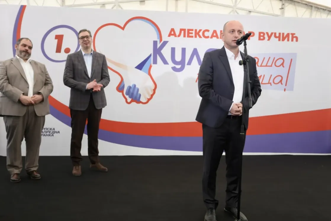 Knežević na Vučićevom predizbornom skupu: Srbiju niko ne može da slomi