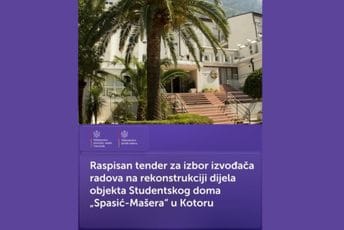 MPNI: Raspisan tender za izbor izvođača za rekonstrukciju studentskog doma u Kotoru