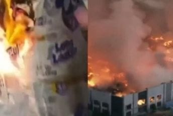 (VIDEO) “Trebalo je da nas platite više”: Radnik zapalio skladište kompanije Kimberli-Klark u Ontariju