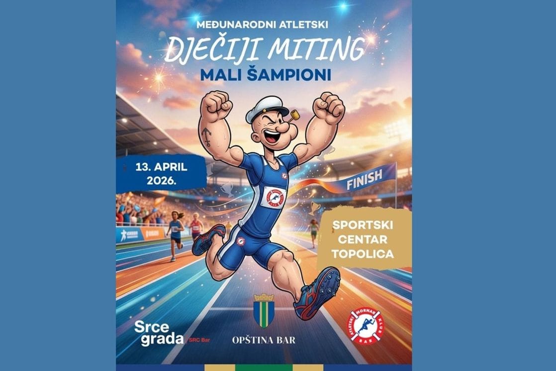 Bar domaćin Međunarodnog dječjeg mitinga “Mali šampioni”:  Obnovljena atletska staza spremna za više od 500 mladih sportista