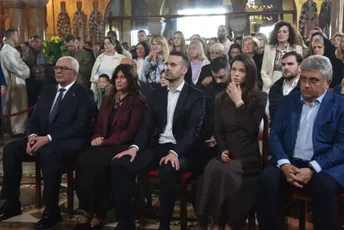 Mandić i Spajić na liturgiji u Hramu, Milatović nije došao