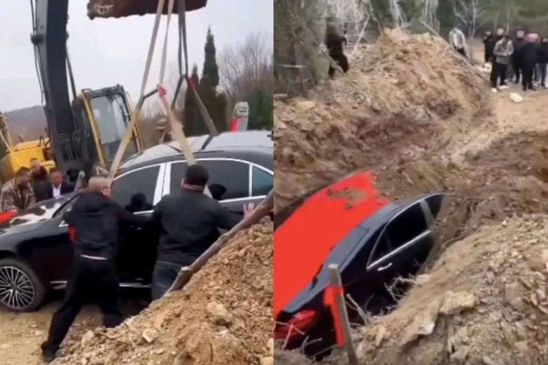 (VIDEO) Bogati Kinez pokopan uz luksuzni Mercedes, snimke obišle svijet