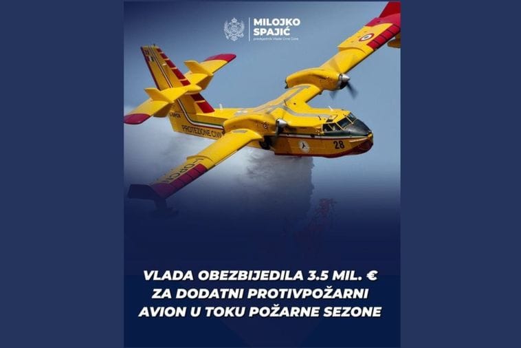 Spajić: MUP novu požarnu sezonu dočekuje sa novim protivpožarnim avionom Spajić: MUP novu požarnu sezonu dočekuje sa novim protivpožarnim avionom