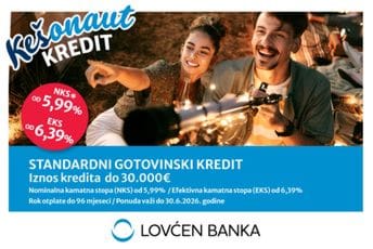 Kešonaut – standardni gotovinski kredit po nižoj kamatnoj stopi