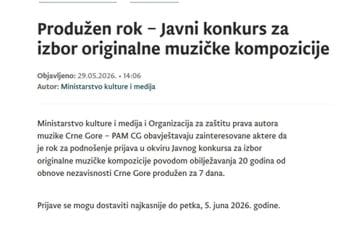 Pjesma za jubilej kasni za jubilejom: Ministarstvo kulture još traži kompoziciju o već obilježenom prazniku nezavisnosti