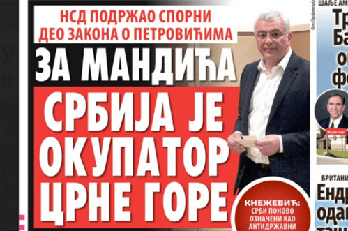 Mandić na naslovnicama srpskih medija: "Srbija mu je okupator", "Bruka dovijeka", "Krenuo Milovim stopama"...