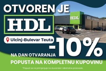 Otvoren novi HDL supermarket u Ulcinju - povodom otvaranja - 10% popusta na kompletnu kupovinu