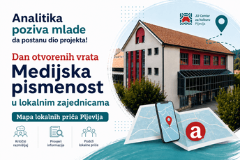 Dan otvorenih vrata 7. jula u Pljevljima: Analitika poziva mlade da postanu dio projekta Medijska pismenost u lokalnim zajednicama