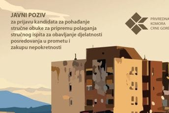 PKCG: Raspisan javni poziv za stručnu obuku za posrednike u prometu i zakupu nepokretnosti, prijave do 21. jula PKCG: Raspisan javni poziv za stručnu obuku za posrednike u prometu i zakupu nepokretnosti, prijave do 21. jula