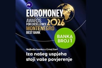 Euromoney proglasio NLB Banku najboljom bankom u Crnoj Gori