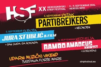 Partibrejkersi, Jura Stublić i Rambo Amadeus predvode muzički program 20. Hercegnovskog strip festivala Partibrejkersi, Jura Stublić i Rambo Amadeus predvode muzički program 20. Hercegnovskog strip festivala