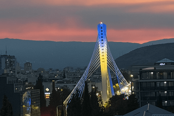 Podgorica: Milenijum i zgrada MVP u bojama Ukrajine Podgorica: Milenijum i zgrada MVP u bojama Ukrajine