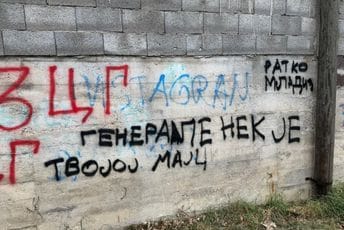 BS: Na zidu dvorišta Strujić-Harbić osvanuli grafiti koji veličaju Mladića