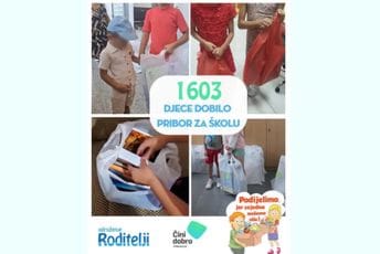 Udruženje Roditelji i Fondacija “Čini dobro” obezbijedili školski pribor za 1.603 djece Udruženje Roditelji i Fondacija “Čini dobro” obezbijedili školski pribor za 1.603 djece