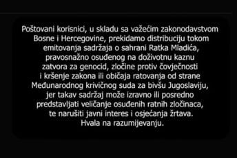 BH Telekom prekinuo signal RTRS-u zbog prenosa sahrane Ratka Mladića, evo šta su rekli korisnicima BH Telekom prekinuo signal RTRS-u zbog prenosa sahrane Ratka Mladića, evo šta su rekli korisnicima