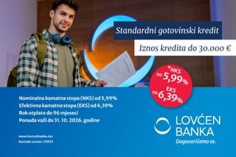 Specijalna ponuda Lovćen banke do 31. oktobra 2026. Specijalna ponuda Lovćen banke do 31. oktobra 2026.