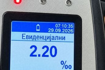 Beranac vozio sa 2,2 promila alkohola: Kažnjen sa 2.630 eura