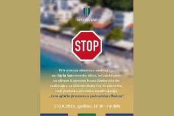Opština Bar: Sjutra privremena obustava saobraćaja u Sutomoru Opština Bar: Sjutra privremena obustava saobraćaja u Sutomoru