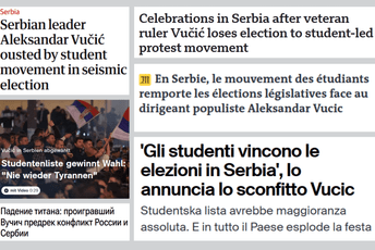 Svjetski mediji o Srbiji: "Pad titana", "Vučić svrgnut", "na Balkanu bi moglo doći do smirivanja" Svjetski mediji o Srbiji: "Pad titana", "Vučić svrgnut", "na Balkanu bi moglo doći do smirivanja"